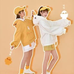 Juwas.com Online Store Sweet Korean Duck Loose Hoodie Matching Best Friends