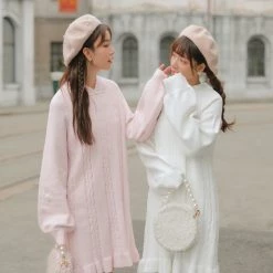 -Juwas Flower Embroidery Knitted Dress