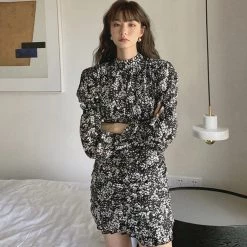 Juwas Chic Floral Mini Slim Dress CLOTHING