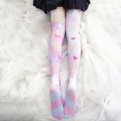Juwas CLOTHING Kawaii Kissing Anime Girl Knee Socks
