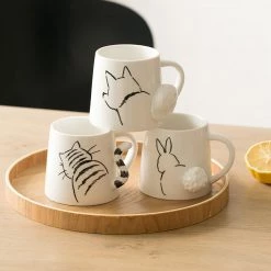 Juwas Cat Print Ceramic Mug