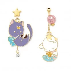 Juwas NEW ARRIVAL Cartoon Cat Irregular Silver Earrings