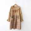 Juwas CLOTHING Adorable Triplets Bear Ruffle Checkered-Skirt Dress
