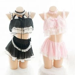 Juwas.com Online Store NEW ARRIVAL Sexy Chiffon Cat Ear Cosplay Uniform Suit Skirt