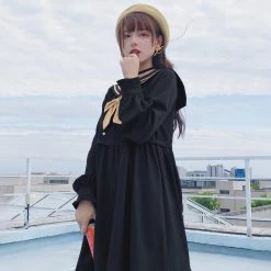 -Juwas NEW ARRIVAL Sailor Collar Fake Two-Piece Dress