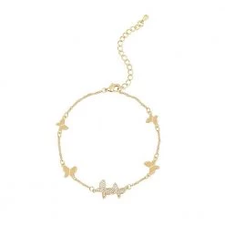 Juwas Chic Butterflies Golden Chain Bracelet NEW ARRIVAL