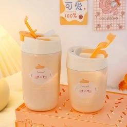 Juwas Cute Cartoon Bear Print Thermos Bottle NEW ARRIVAL