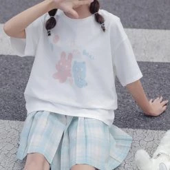 Juwas Kawaii Mr. Bear Basic Graphic T-Shirt NEW ARRIVAL