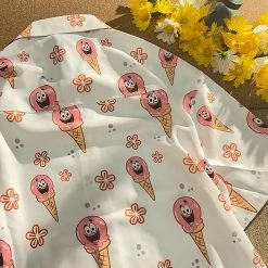 Juwas Ice Cream Print Loose Polo Top NEW ARRIVAL 12 Juwas Ice Cream Print Loose Polo Top NEW ARRIVAL