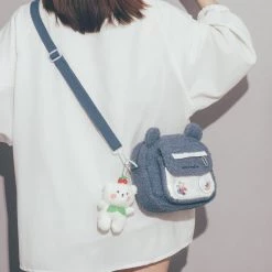 Juwas NEW ARRIVAL Bear Ears Plush Crossbody Bag