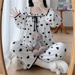 Juwas Chic Mini Hearts Long Sleeve Pajama Set