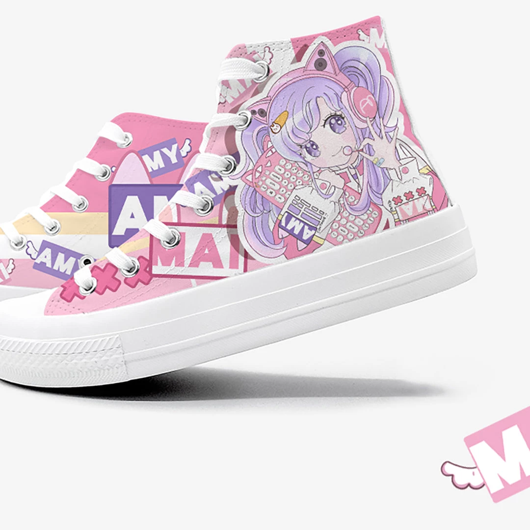 Juwas Game Girl Print High Cut Canvas Sneaker NEW ARRIVAL 5 Juwas Game Girl Print High Cut Canvas Sneaker NEW ARRIVAL