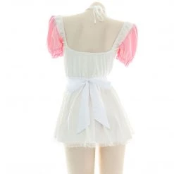 Juwas CLOTHING Maid Girl Soft Pink And White Cosplay Outfit