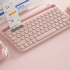 -Juwas Pastel Color Chargeable Wireless Bluetooth Keyboard For Phone And IPad NEW ARRIVAL