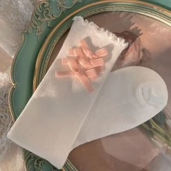 Juwas Velvet Bowknots Cotton Lolita Stockings NEW ARRIVAL