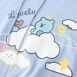 Juwas Lovely Bear Cloud Print T-shirt