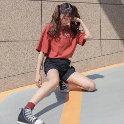 Juwas NEW ARRIVAL Punky Heart Chain Skater Shorts