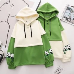Juwas Lovely Panda Print Hoodie