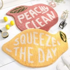 Juwas NEW ARRIVAL Kawaii Statement Lemon And Peach Doormat