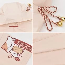 Juwas Japanese Lucky Cat Khaki Hooded Top 18 Juwas Japanese Lucky Cat Khaki Hooded Top