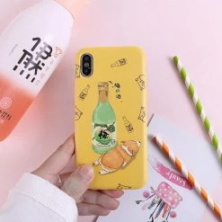 Juwas.com Online Store Shiba Inu Drinks Peach And Plum IPhone Case