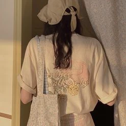 Juwas Floral Hat Print Cotton T-shirt