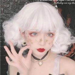 Juwas Heng Ji White Short Curly Bob Cut Wig NEW ARRIVAL