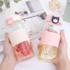 Juwas Cute Cat Glass Water Bottle