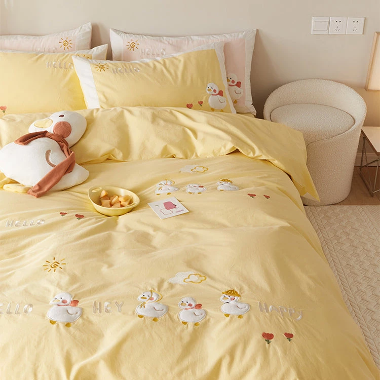 Juwas NEW ARRIVAL Cute Duck Family Printed Bedding Sheet Set 7 Juwas NEW ARRIVAL Cute Duck Family Printed Bedding Sheet Set