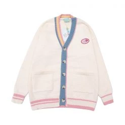 Juwas Chic Pastel Harajuku Stripes Cardigan Sweater NEW ARRIVAL