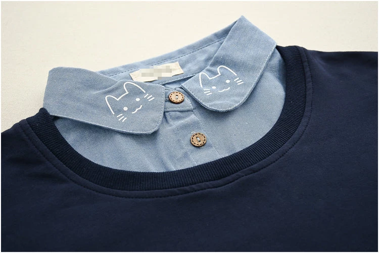 Juwas.com Online Store Cat Print Fake Two-Piece Hoodie NEW ARRIVAL 7 Juwas.com Online Store Cat Print Fake Two-Piece Hoodie NEW ARRIVAL