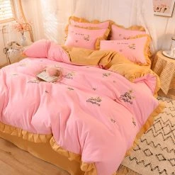 Juwas NEW ARRIVAL Kawaii Minimalistic Princess Pastel Patterns Bedding And Pillow Covers