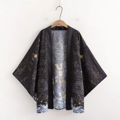 Juwas Japanese Vintage Style Kimono Outerwear Sun Protective