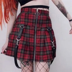 Juwas Harajuku Plaid Mini Skirt