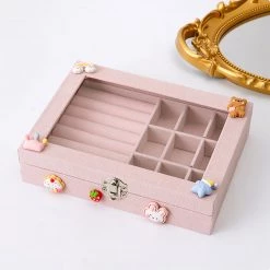 Juwas Classy Pastel Clear Jewelry Box Fashion & Beauty