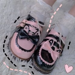 Juwas Japanese Lolita Bunny Bow-Knot Shoes