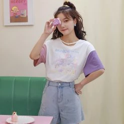 Juwas Rainbow Star Pegasus Graphic Shirt NEW ARRIVAL