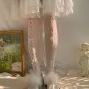 Juwas NEW ARRIVAL Pearl Bowknot Hollow-out Lace Lolita Tights
