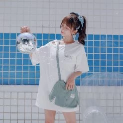 Juwas NEW ARRIVAL Kawaii Basic Tees With Fake Shirt Bag