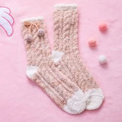 Juwas.com Online Store Kawaii Coral Fleece Warm Socks NEW ARRIVAL