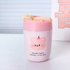 Juwas Cute Cartoon Bear Print Thermos Bottle NEW ARRIVAL