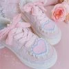 Juwas NEW ARRIVAL Love Heart Embroidery Round Toe Sneaker