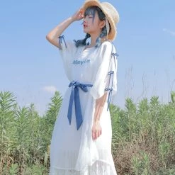 Juwas NEW ARRIVAL Japanese Ribbon Drop Waist Dress