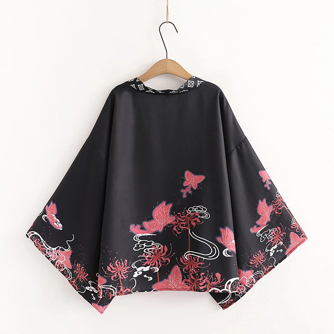 Juwas Japanese Butterfly Print Kimono And Skirt Set NEW ARRIVAL 4 Juwas Japanese Butterfly Print Kimono And Skirt Set NEW ARRIVAL