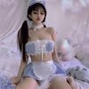 Juwas CLOTHING Pastel Lolita Sheer Cloth Two-Piece Lingerie