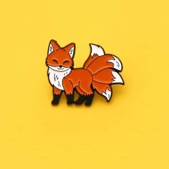 Juwas Cheeky Nine-Tailed Fox Embossed Pin