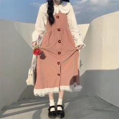 Juwas CLOTHING Japanese Vintage Long Sleeve Maxi Dress