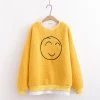 Juwas Smile Face Loose Sweatshirt CLOTHING