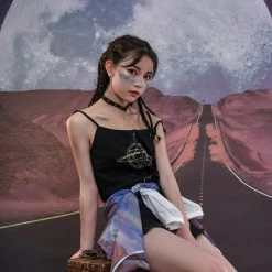 Juwas NEW ARRIVAL Punky Black Star Tank Top