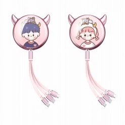 Juwas NEW ARRIVAL Kawaii Matchy Girl And Boy Couple 3-in-1 Charging Cables